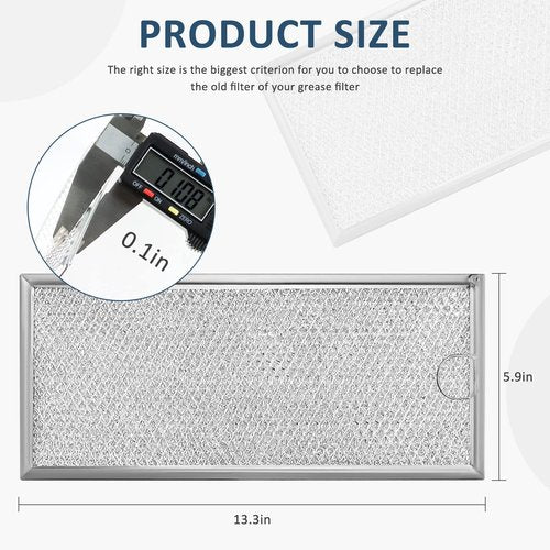 2 Pack Microwave Grease Filter Compatible with Whirlpool and GE Microwaves - WB06X10596 Microwave Oven Grease Filter Approx 13" x 6" by AMI PARTS