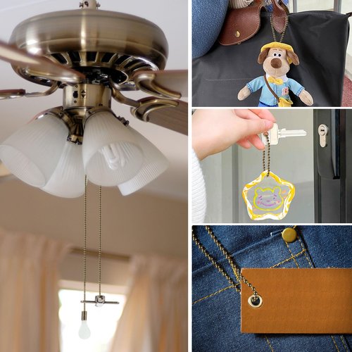 Ohlove 4 Pcs Ceiling Fan Pull Chain Extension Set, 12 Inch Bronze Decorative Light and Fan Pulls