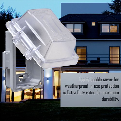 TayMac MM420C 1-Gang Nonmetallic Extra Duty Weatherproof In-Use Horizontal/Vertical 16-in-1 Standard Cover, 2.75 in, Clear