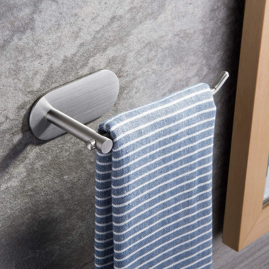 Towel Ring Self Adhesive - Hand Towel Holder for Bathroom Kitchen Hand Towel Bar Stick on Wall, SUS 304 Stainless Steel Brushed