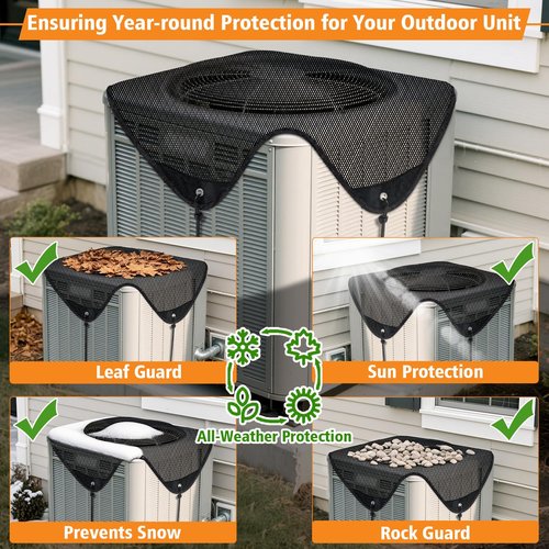 32'' X 32'' Central Air Conditioner Covers for Outside Units,Top Universal AC Unit Mesh Covers Outdoor,Breathable AC Condenser Cover for All Seasons