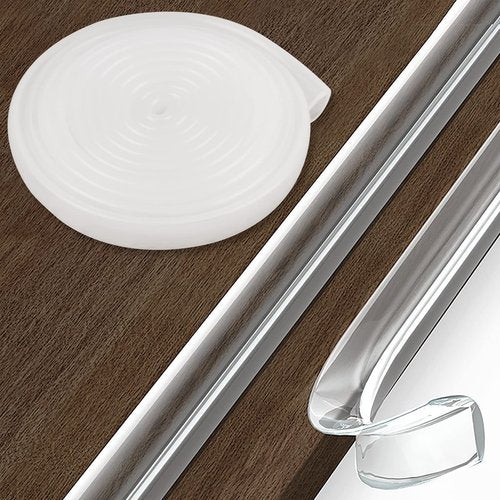 Loiion Edge Protector, 100% Silicone, Soft Corner Protectors for Kids, Pre-Tape Adhesive, Furniture-corner Safety Bumpers (3.3ft, Clear)