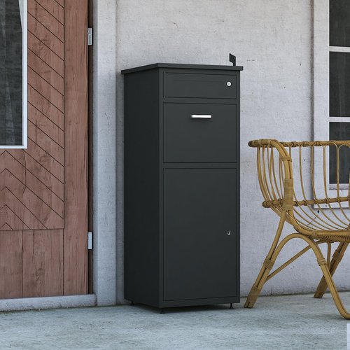 Package Delivery Boxes for Outside 44.5" H Large Parcel Drop Box with Mailbox Anti-Theft and Waterproof Outdoor Deliveries Box for Yard Garden Patio Home Porch Curbside