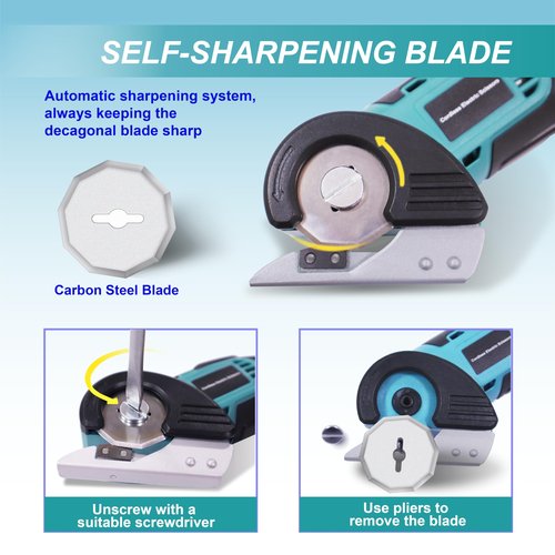 Cordless Electric Scissors, cardboard cutter, rotary cutter for fabric with Safety Lock, Suitable for Cutting Carpet, Leather, Cardboard, Fabric, plastic,and More, Safe and Easy to Hold