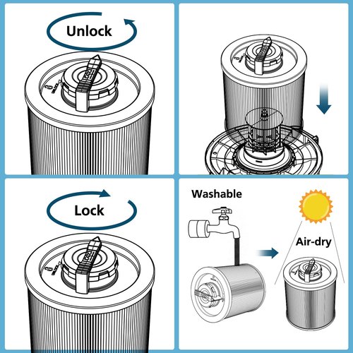 DXVC6910 Cartridge Filter Replacement for DEWALT Wet/Dry Vac Vacuum Cleaner 6-16 Gallon Filter Compatible with DeWalt DXV06P DXV09P DXV10P DXV10PL DXV10SA DXV12P DXV14P DXV16P 2 Pack