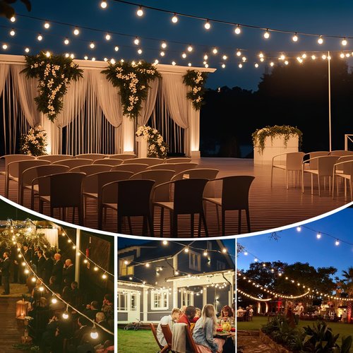 120FT Solar String Lights Outdoor Waterproof with Remote, G40 Solar Powered String Lights with 40+2 LED Shatterproof Bulbs, Dimmable Solar Patio Hanging Lights for Outside Backyard Party
