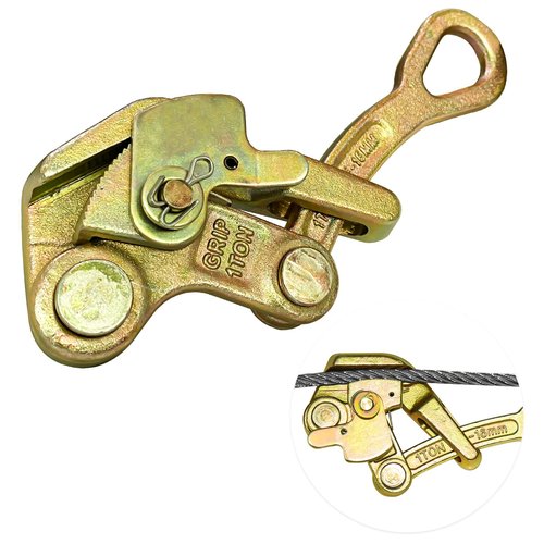 YATOINTO 2200lb Cable Grip Steel Wire Puller 1 Ton, Cable Puller Tool for 2.5-16 mm Wire Rope, Multifunctional Pulling Tightening Tool with Swing Latch (1T)