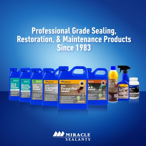 Miracle Sealants 511 H2O Plus Advanced Penetrating Sealer for Countertops, Stone, Tile & Grout, Quart