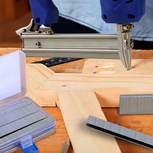 HW HAMWOO 18 Gauge 3000PCS,1/4" Narrow Crown Staples (1/2",3/4",1"),18GA Nail Gun Nails Assorted, Suitable for Most Brand of 18 Gauge Pneumatic and Electric Brad Nailer (Silver)
