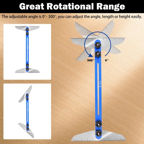 Stair Tread Template Tool, FEITON Stair Gauge Set Shelf Layout Measuring Scribe Tool for Stairs, Risers, Partitions, Self and Cutting Drywall