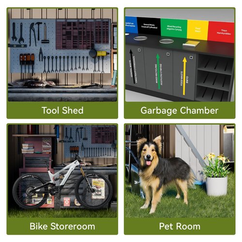 COMHOMA 8x6FT Shed Outdoor Storage Shed Metal,Lockable Doors Tool Sheds with Sloping Roof,Steel Garden Shed with Air Vent for Backyard,Patio,Lawn,Poolside(Brown)