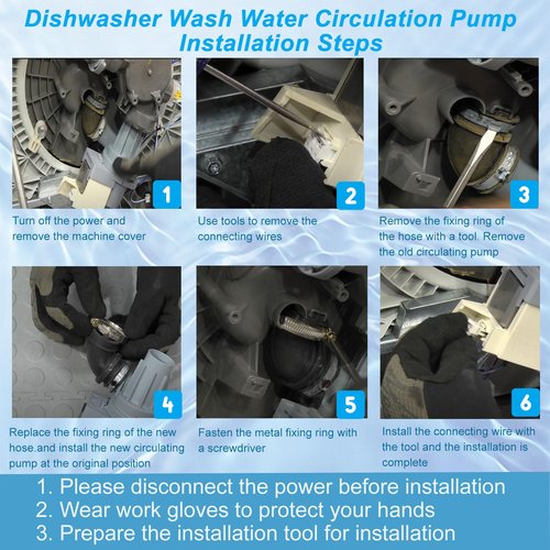 W11612326 Dishwasher Circulation Pump Motor for whirlpool/kenmore/amana, Washer Drain Pump Replacement Parts W10805386 W10879262, Dishwasher Wash Water Circulation Pump fits Models WDF330PAHS3 etc