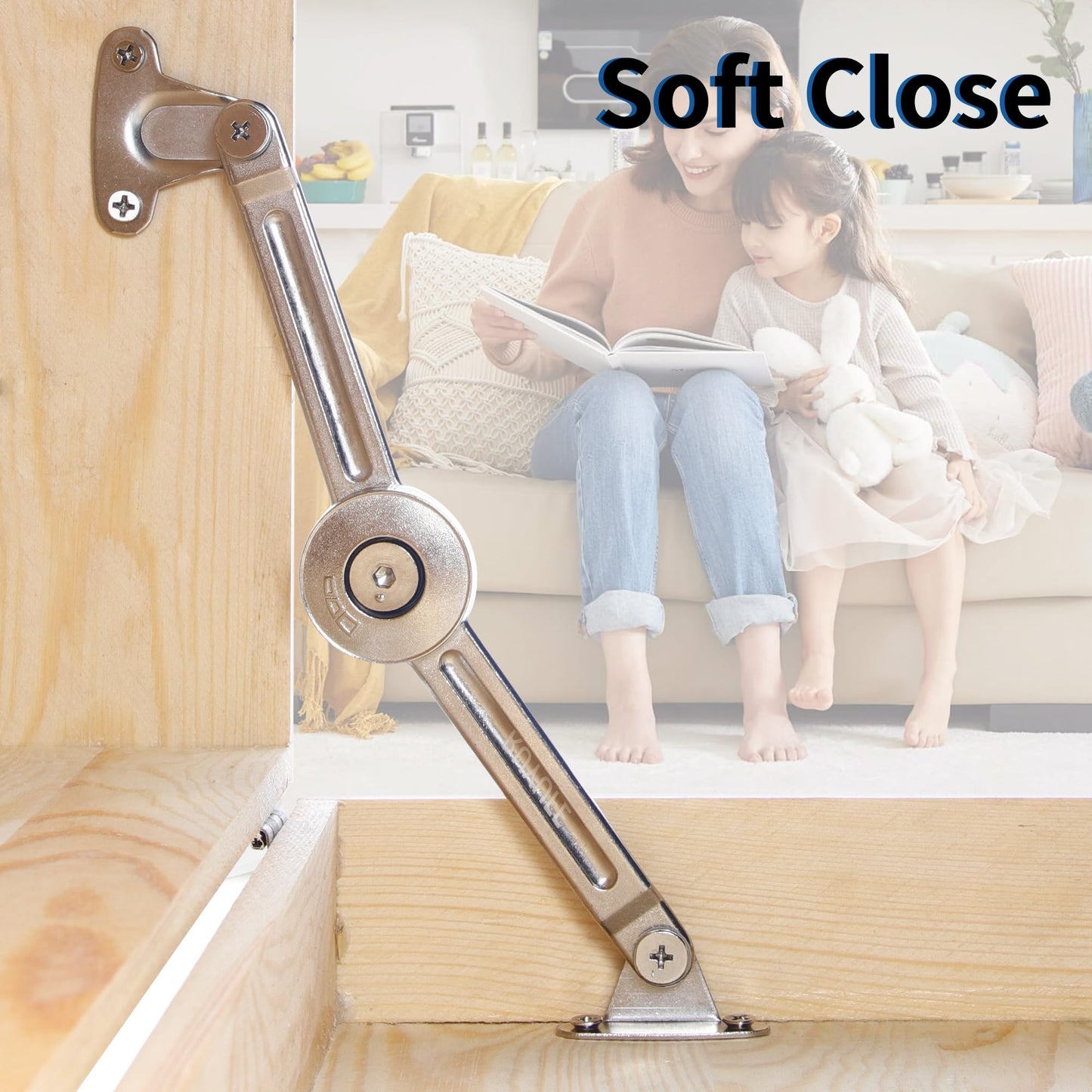 Heavy Duty Chest Hinges and Lid Support Soft Close for Toy Box for Cabinet Kitchen Wardrode Toy Chamber 2 Pack