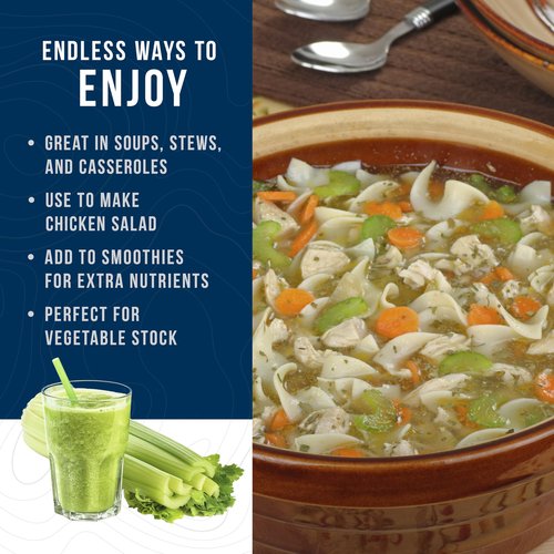 Augason Farms Dehydrated Cross Cut Celery Can, Emergency Food Supply, Everyday Meals, 36 Servings