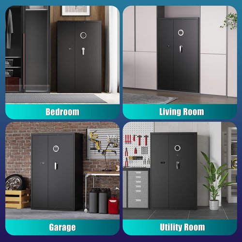 Eltean 18-20 Large Long Gun Safe for Home Rifles and Pistols, Gun Cabinet with Dual Storage Space and Adjustable Gun Racks,Rifle Safes for Home with Independent Double Lock and Ample Back Storage