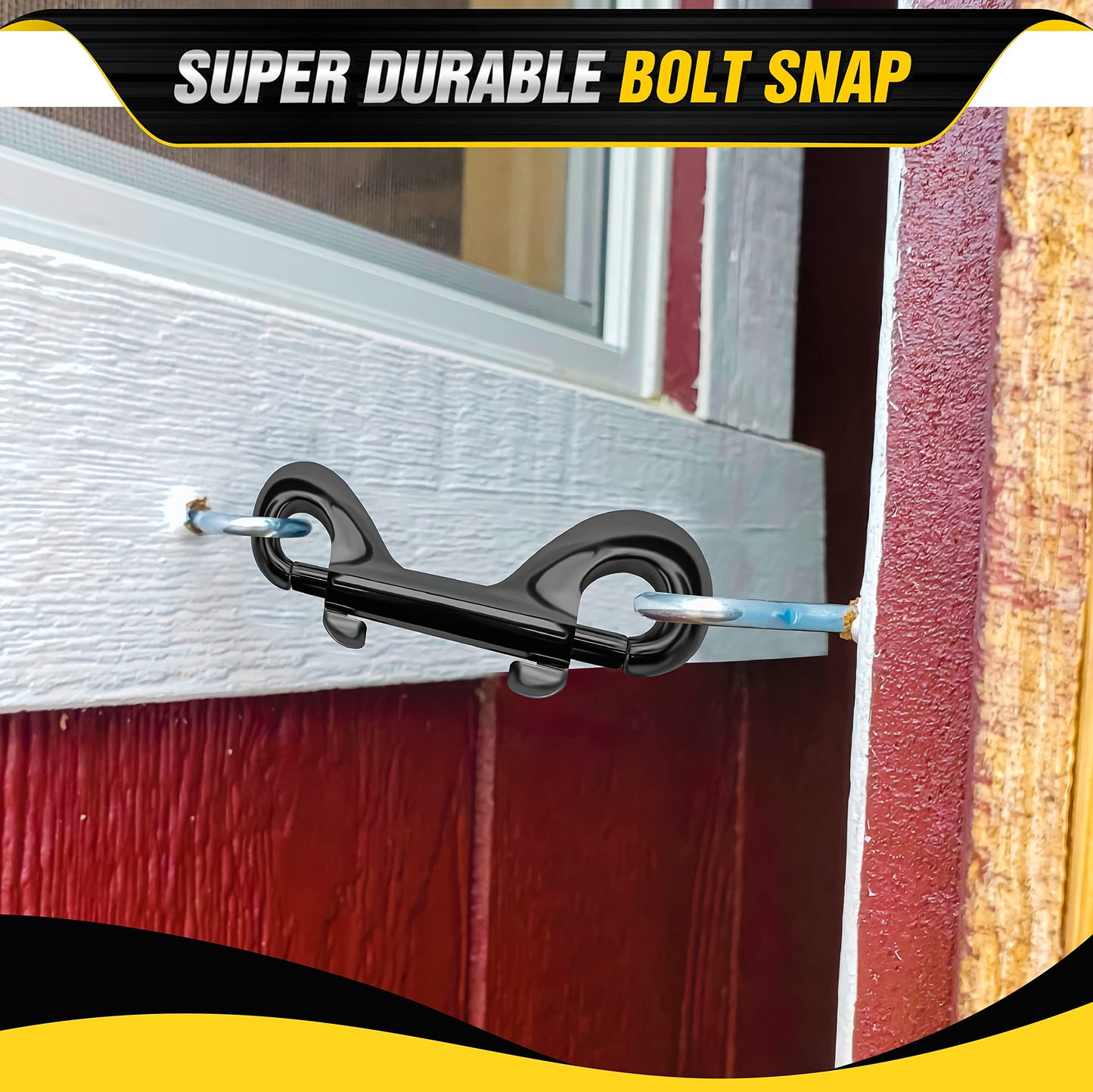 [Extra Durable] 4.7” Double Ended Bolt Snaps Hooks 220LBS Weight Capacity, Heavy-Duty & Rust-Resistant Zinc Alloy Double Sided Clips, Best for Dog Leashes, Awnings, Sports Equipment, Boating (2 Pack)