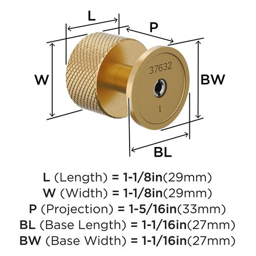 Amerock Balata 1-1/8 inch (29mm) Diameter Champagne Bronze Cabinet Knob, BP37632CZ