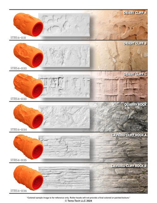 Terra-Tech™ 4" Premium Silicone Texture Roller Stamp for Epoxy (4 Inch, Cavern Rock)