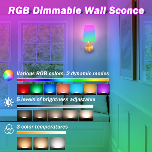 slywise Battery Operated Wall Sconce: Gold Wireless Wall Lights with Magnetic LED Battery Bulb, Easy to Eject Charge, Renter Friendly Wall Lamp for Bedroom Living Room Wall Decor