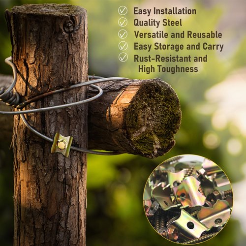 100pcs 2inch Steel Wire Fencing Staples for Softwoods,Reuse Fence Staple Fasteners Nails, Fencing Staple with Wire Fixer for Wire Mesh and Woven Fencing (2 inch, 100)