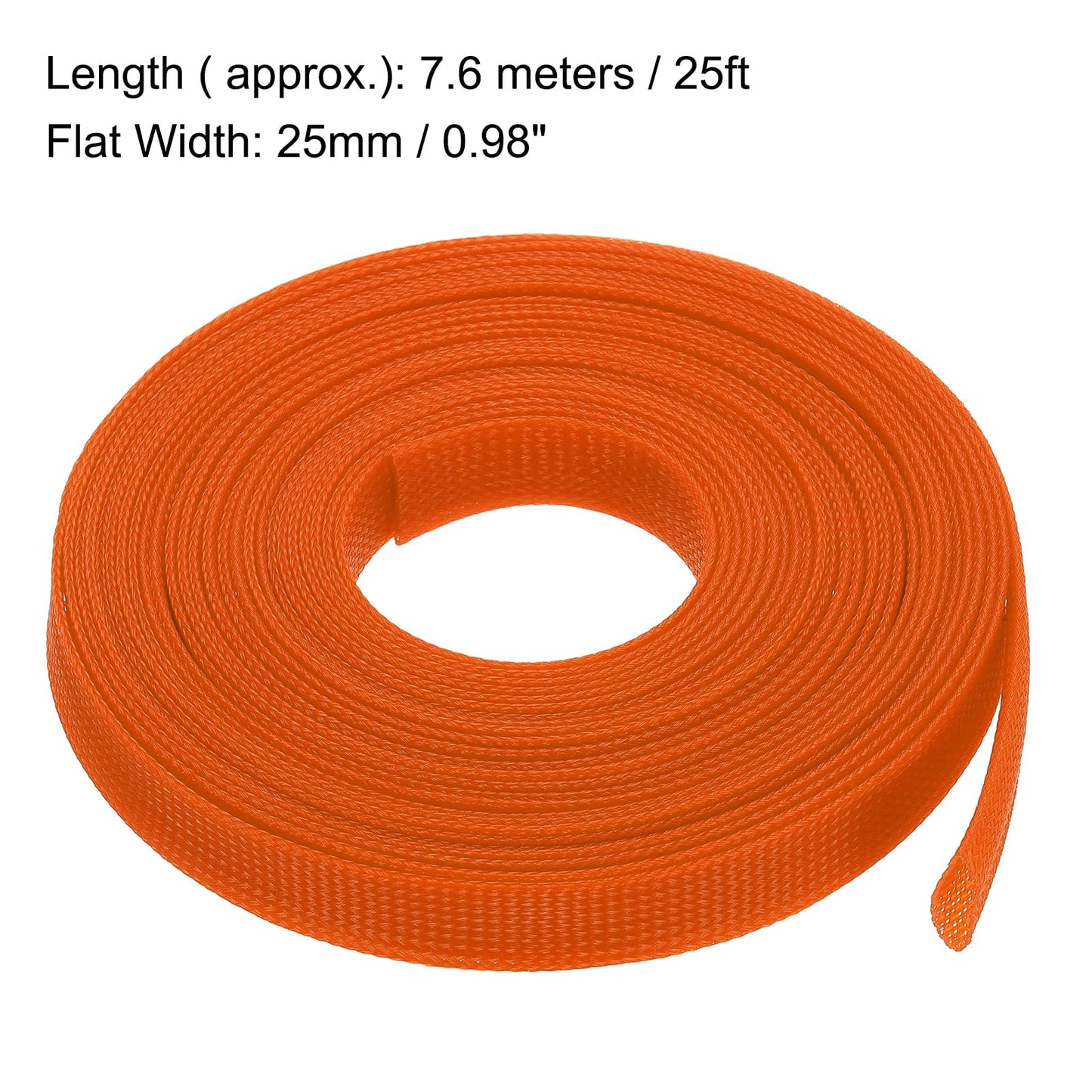 uxcell Expandable Sleeving,1-inch 25ft Cable Sleeve, Orange