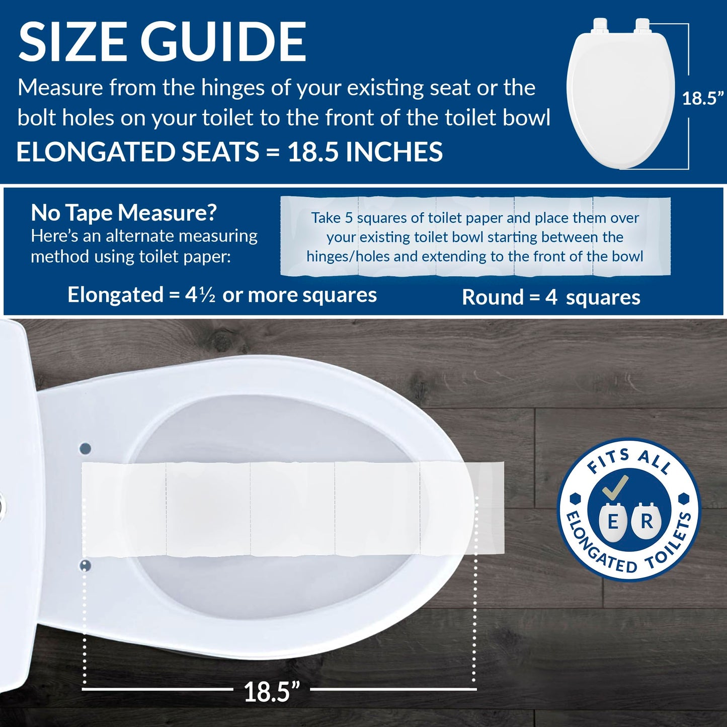 Bemis 1500EC Durable Wood Toilet Seat with Easy Clean Hinges, Made in USA, Elongated, Biscuit