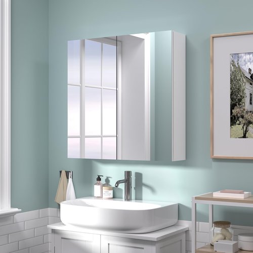 Réflexon 24x24 Bathroom Wall Cabinet, Saver Storage Cabinet, Moisture-Resistant Wood, Medicine Cabinet with 2 Door and Adjustable Shelves，Flat-Pack Design – Assembly Required