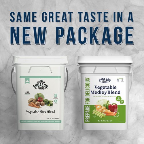 Augason Farms Vegetable Medley Blend 4-Gallon Pail, Certified Gluten Free, Emergency Food Supply, Everday Meals, 778 Servings