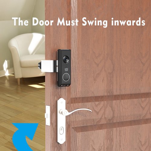 VMEI Anti-Theft Door Mount for eufy Video Doorbell E340 Metal Mount Made of High-Hardness Stainless Steel,No Drill,Not Block Doorbell Sensor-Silver