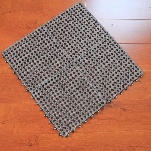 16Pack Drainage Interlocking Tiles, 12”x12” Non-Slip Pool Bathtub Drain Tiles for Flooring, Soft PVC Splicing Modular Cushion Mat, Vented Floor Tiles for Locker Room Basement Stairs