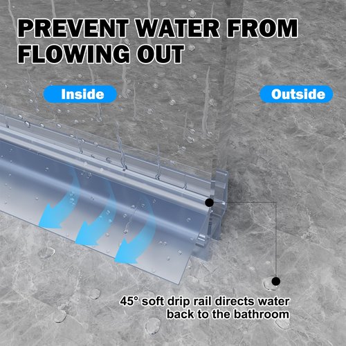 YIIPAIVUE Pivot Shower Door Bottom Seal, Frameless Glass Shower Door Sweep for 3/8" Glass, Prevents Shower Leaks and Creates a Waterproof Barrier, 36" Clear Vinyl Seal