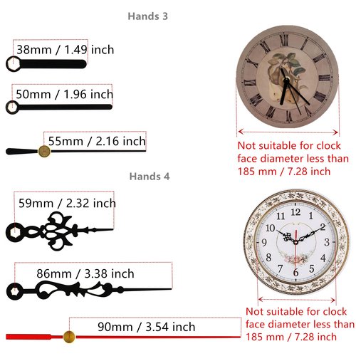 TIKROUND Youngtown 12888 Movement for Clock Repair Replacement 13.5mm (17/32 inch) Shaft Length 5.5mm (7/32 inch) Thread Length.(Black Shaft)