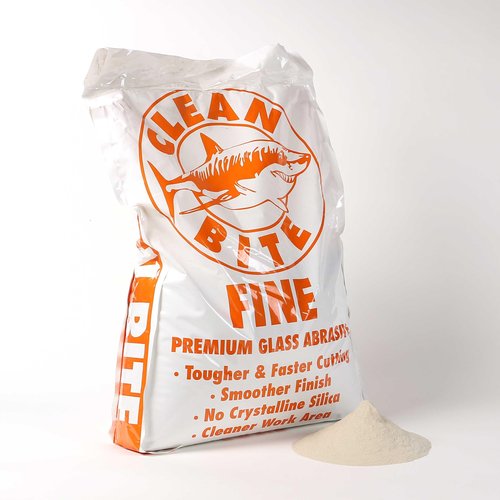 Clean Bite Glass Eco-Friendly Recycled Sandblasting Media Coarse Medium Fine Grit 40lbs (Fine)