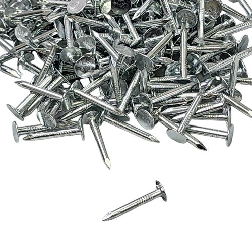 (200 Pack) 1 Inch - Galvanized Roofing Nails Professional Grade - Used to fasten roofing felt, asphalt singles & insulation board (200)