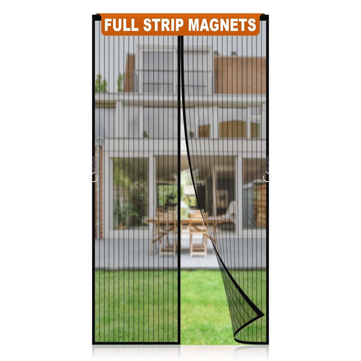 LCYY.TG Magnetic Screen Door Mesh, Easy Install, Heavy Duty Fiberglass,Self Sealing Door Screen for Single Door Size 32 x 82 Inch, Screen Door Size 34 x 83 Inch