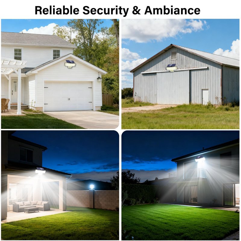 Adewalk Solar Lights Outdoor, 2PACK 448 LED Wall-Mounted Flood Light, 3500LM IP65 Waterproof Solar Street Lights with Motion Sensor and Remote Control for Dusk-to-Dawn Illumination