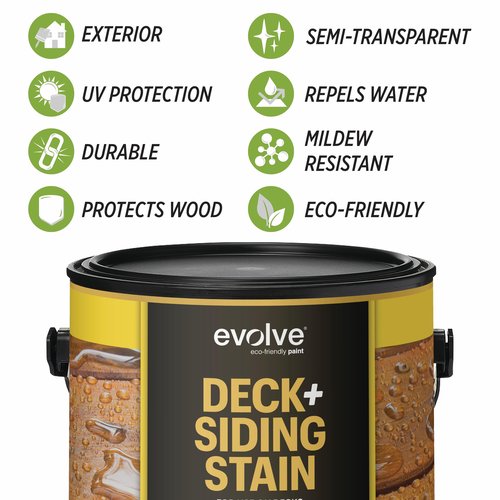 Evolve Wood Stain: Semi-Transparent, UV Protection, for All Wood Surfaces (Honey Gold, 5 Gallon)