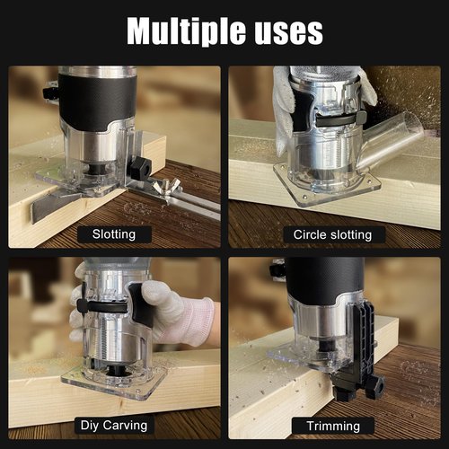 Router Tool 800W 13000-33000 RPM 6 Variable Speeds Wood Router for Woodworking Tools Compat Router Plunge Router Trim Router with 12pcs 1/4" Router Bits 31000r/Min 120V,Tool Box(US6)