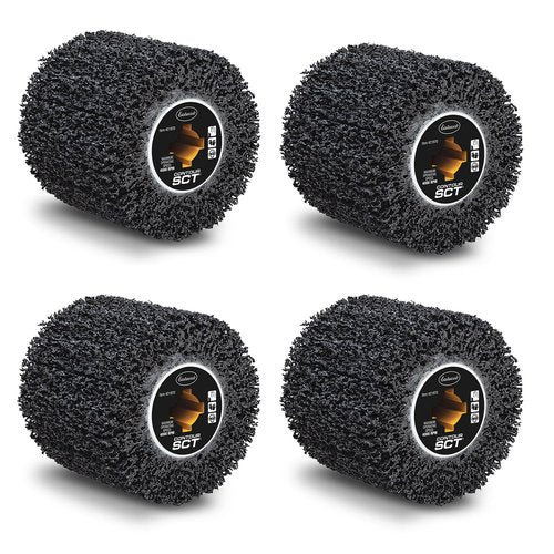 Eastwood Contour SCT 40 Grit Abrasive Drum Paint Stripper | Surface Conditioning Tool 4.5" Drum | Heavy Duty Rust Remover Abrasive Wire Wheel Polisher | Paint Removal Wire Brush Buffing Wheel | 4-Pack