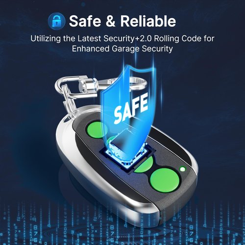 M12 Remote Control 4-Button Transmitter for Swing/Sliding Gate Opener, Compatible with Lockmaster, Topens, Casar, Wireless Key Transmitter Key Fobs Security Gate Controller with Keychain (2-Pack)