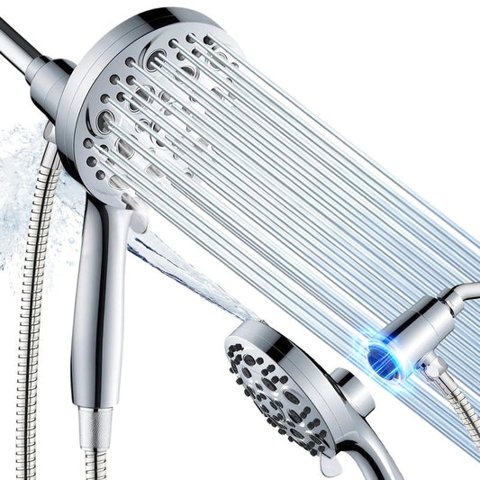 SISIZH Shower Head with Handheld, Detachable Magnetic Handheld Shower Head with Chlorine Filter - 10 High Pressure Spray Modes, 71" Extra Long Hose, Easy Tool-Free Installation (All Chrome)