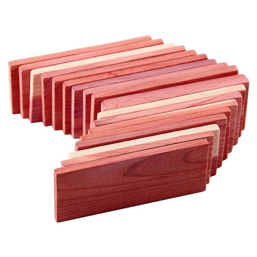 Cedar Space Cedar Blocks for Closet Storage, Aromatic Red Ceder Blocks Cedar Planks Chips 16pcs for Closet Drawers, 100% Natural Wood Chips