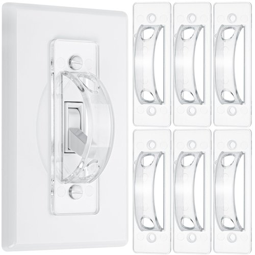 Bates Light Switch Guard - 6 Pack Child Proof Covers, Clear Toggle Switch Blocker