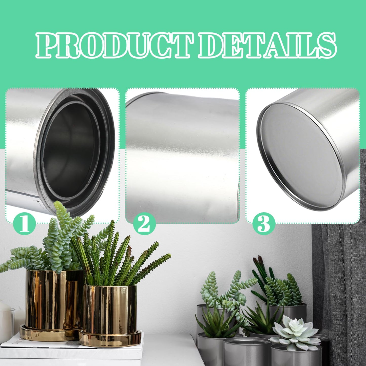 Litoexpe 8 Pcs 1/4 Pint Size Empty Metal Paint Cans, 0.5 Cup Paint Storage Containers with Lids Capacity Touch Up Paint Containers for DIY Projects Leftover Pain