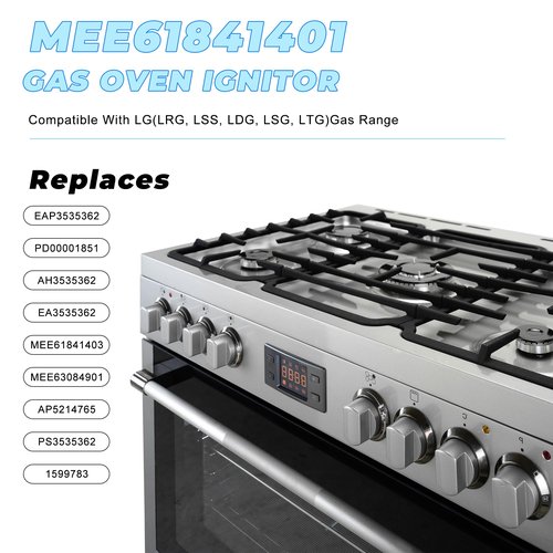 MEE61841401 Oven Igniter Replacement for L-G Gas Range LRG LSS LDG LSG LTG Series LRG3095ST LRG3061ST LSG4513ST-Flat Glow Bar Style-Replace Gas Oven Igniter MEE61841403 MEE63084901 MEE61841401 Vypart