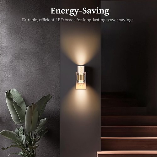 Wildley Led Night Light, Night Lights Plug into Wall Lights Plug in with 0-100LM Adjustable Brightness,3000K Nightlights with Dusk to Dawn Sensor for Bathroom Hallway Stairway 2 Pack