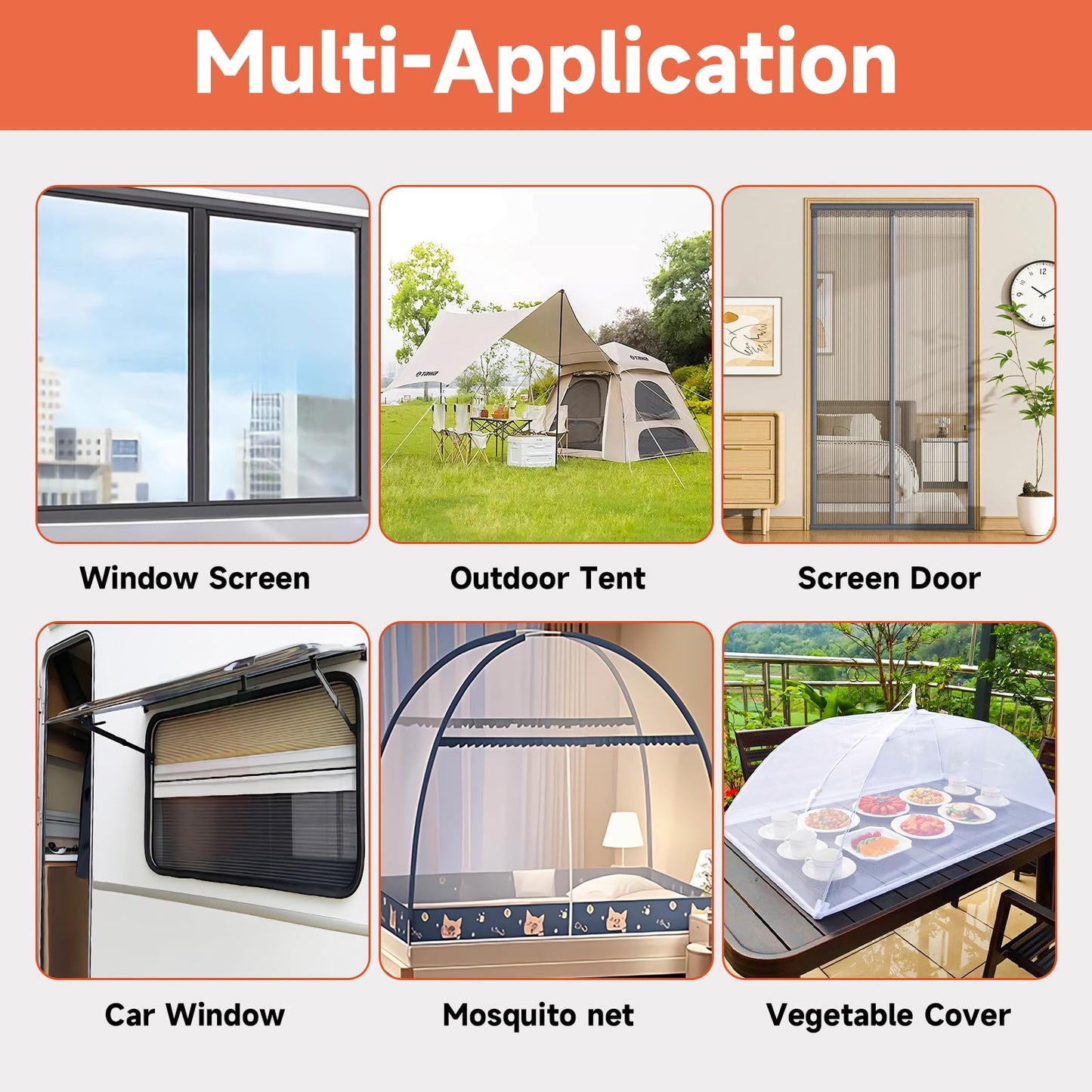 HOFUDON 4in X 20ft Window Screen Repair Tape Black - Heavy Duty 3-Layer Adhesive, Waterproof Fiberglass Mesh Patch Kit for Windows/Doors/Magnetic Screens