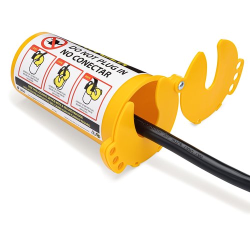 Zing Green Products 7100 RecycLockout Large Electrical Plug Lockout Device, USA-Made Recycled Plastic Lock Box, Yellow