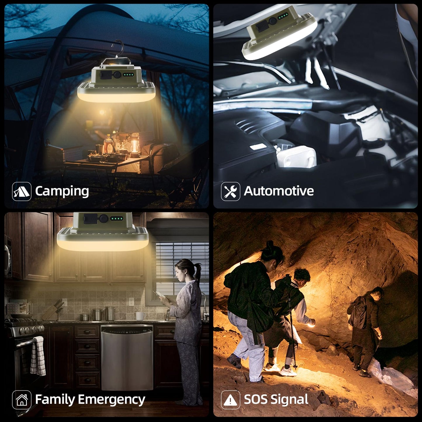 Portable Rechargeable LED Camping Lights for Hanging,Waterproof Outdoor Light,Super Bright Hanging Lanterns for Tents