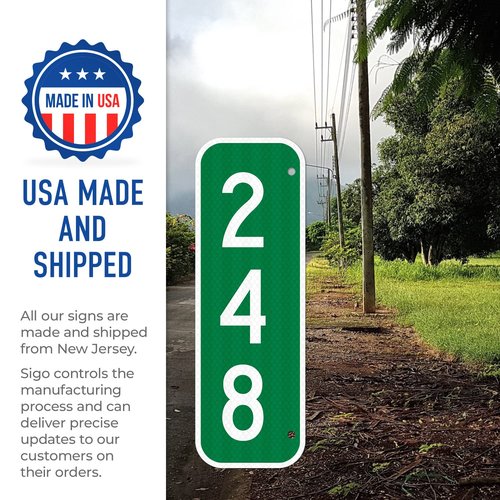 911 Address Sign, Custom Emergency Vertical Mailbox Reflective Sign, Ideal For Driveway, Multi Unit Buildings and House, 6x18 Inches, 3M EGP Reflective .063 Aluminum, Fade Resistant